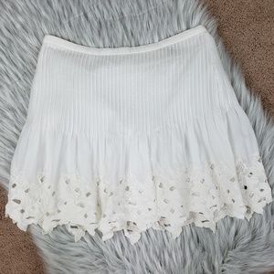 J.Crew White Eyelet Floral Lined Skirt